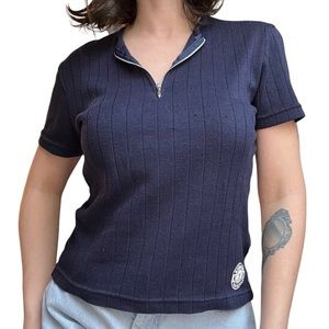 Vgt zip down knit top